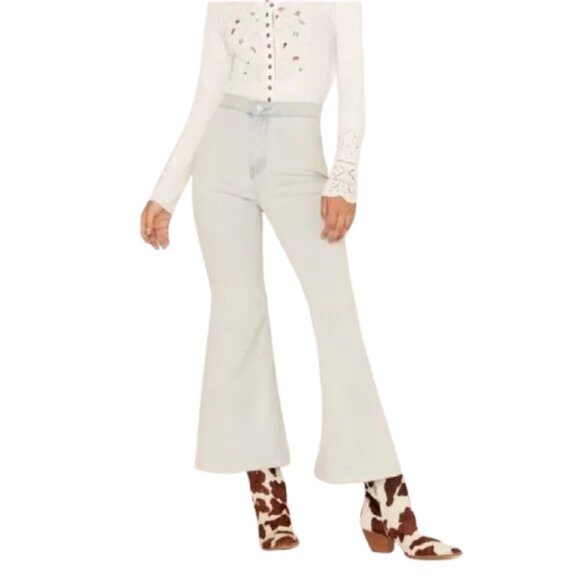 Women's 30 Free People We The Free Just Float On Flare Jeans Light Wash - Picture 1 of 8